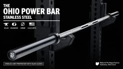 Rogue 45LB Ohio Power Bar - Stainless / Black