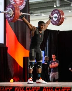 Rogue 28MM IWF Olympic Weightlifting Bar W/ Center Knurl - Bright Zinc -Fitness Equipment Store RA1517 BRBR WEB10 wtzaix